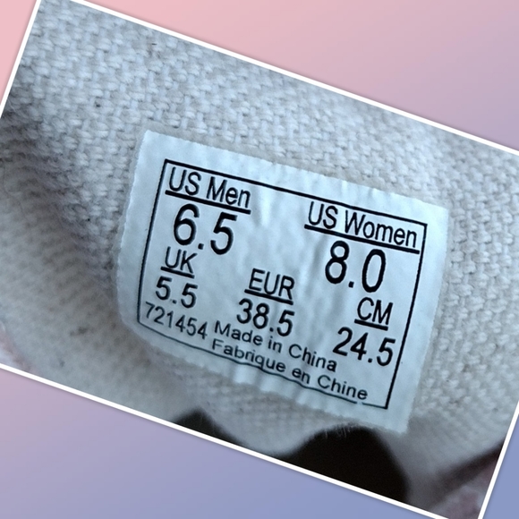 VANS Pink Woven Platform Sneakers Lace Up Shoes Comfort Size 6.5 US - Picture 3 of 5